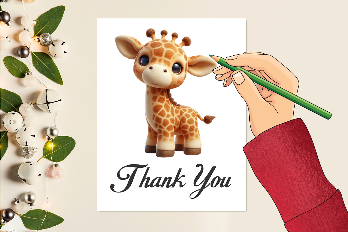 Watercolor Cute Baby Giraffe Clipart, an Illustration by CraftArtStudio (Photo 5 of 5)
