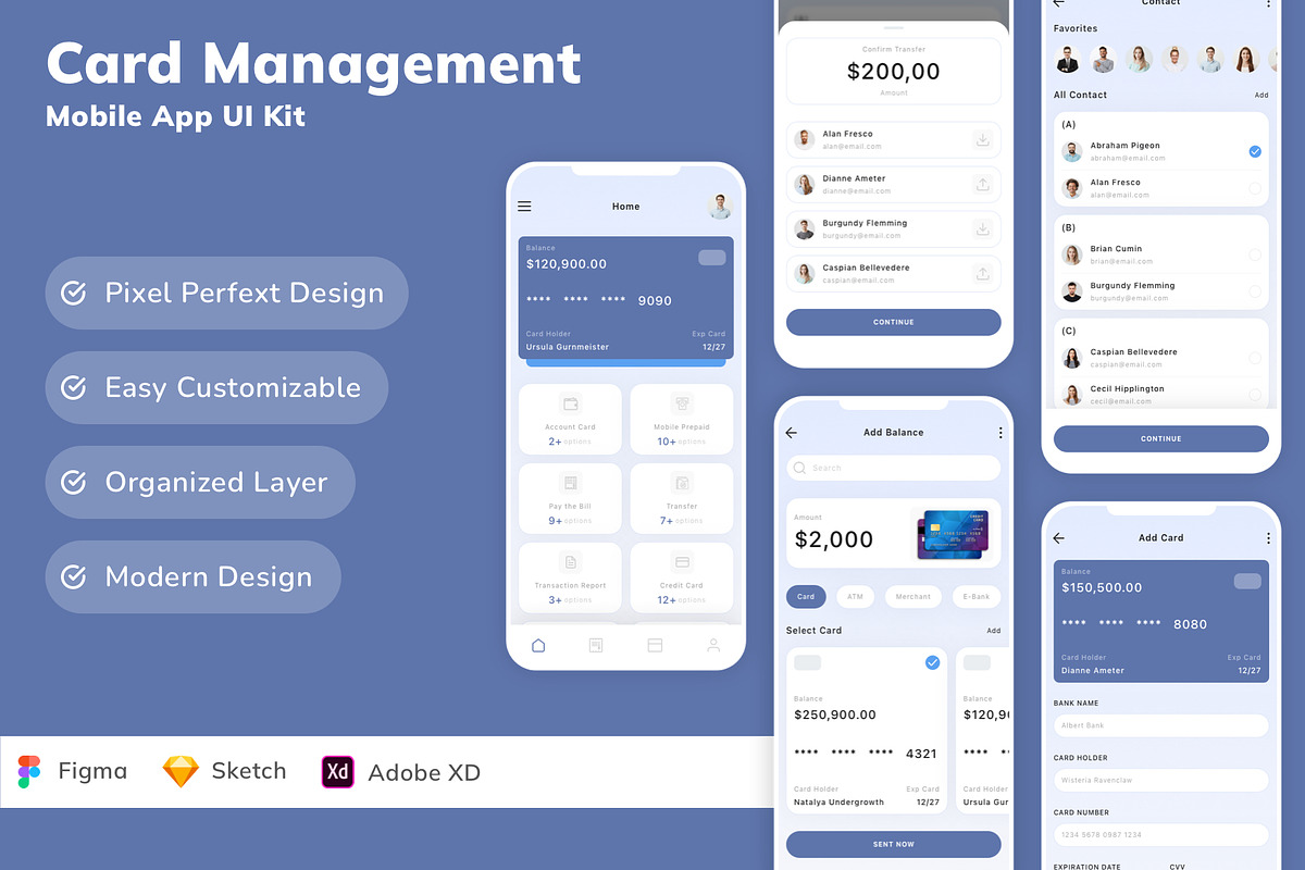 Card Management Mobile App UI Kit, an UI Kit Template by Betush