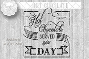 Hot Chocolate Vintage Sign Stencil, an Illustration by SparkalDesigns (Thumbnail 2 of 2)
