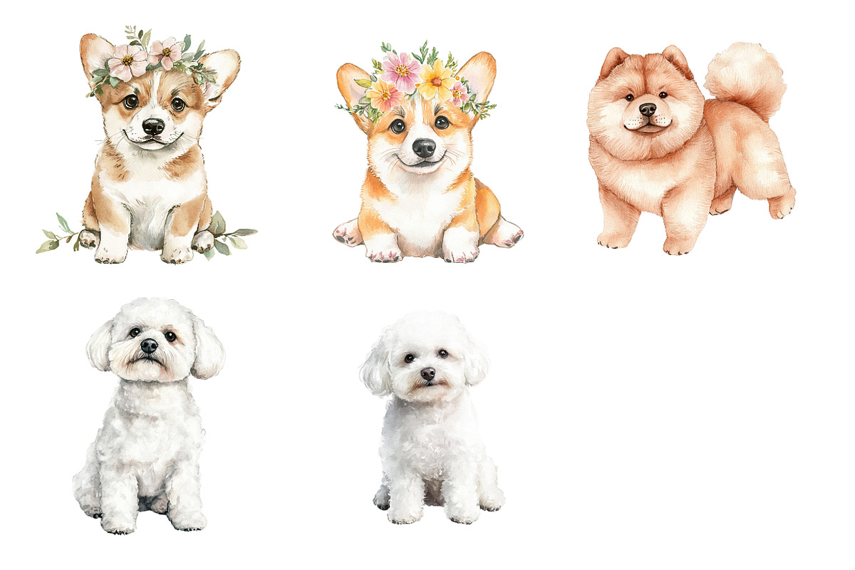 Fuluffy Dog Clipart, an Illustration by Design Market (Photo 4 of 4)