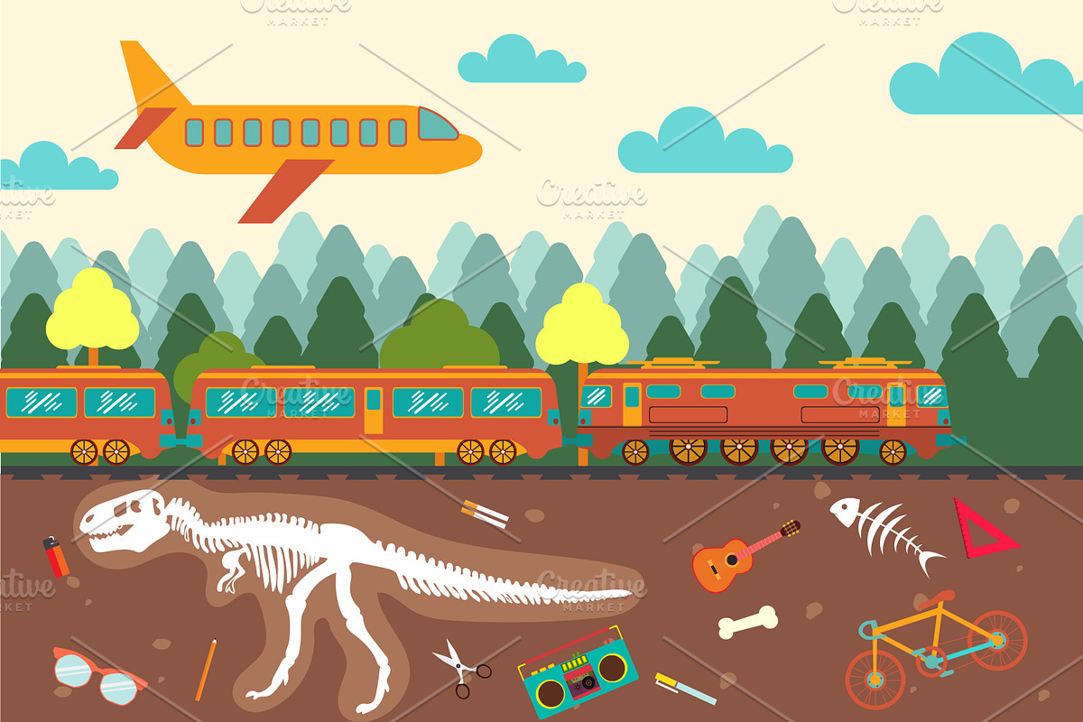 Big set of icons and stickers travel, an Illustration by moto_cat (Photo 5 of 5)