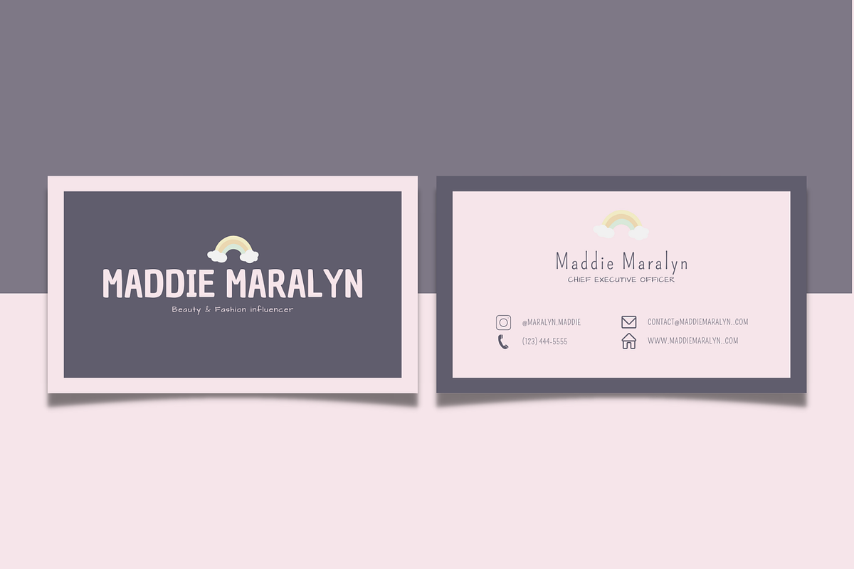 BUSINESS CARD Cute Pastel Colors Inf, a Business Card Template by The Little Lily Studio (Photo 2 of 4)