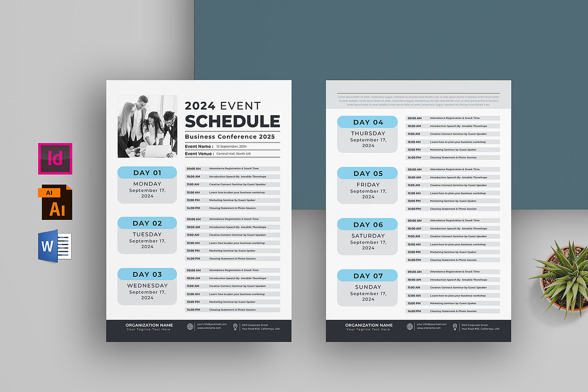Event Schedule | MS Word & Indesign, a Flyer Template by obayes (Photo 1 of 4)