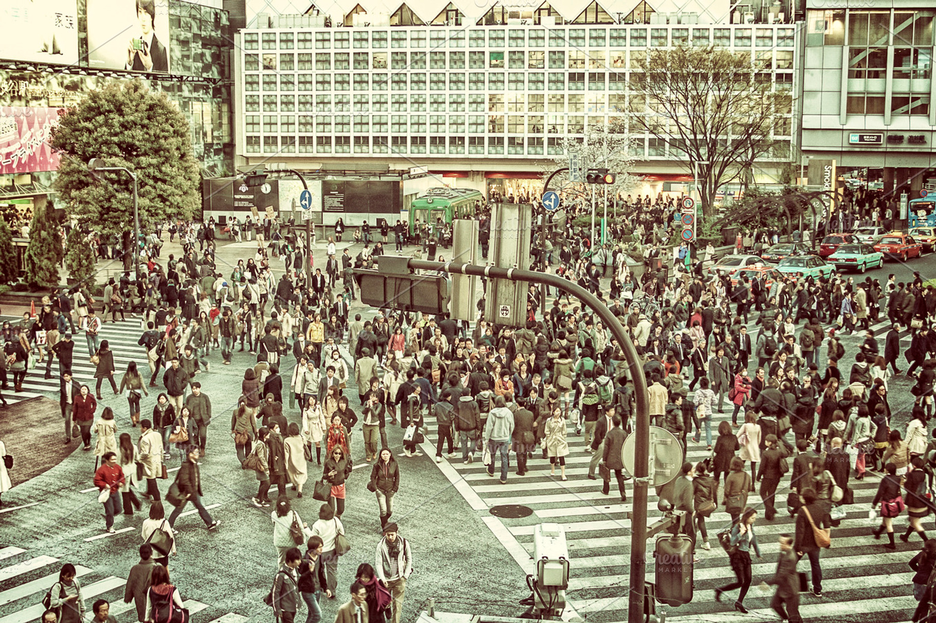 Busy crossing at Shibuya Tokyo