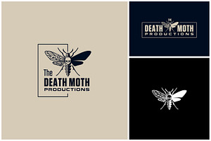 Death Moth Skull Wing Wireframe Logo, a Branding & Logo Template by Enola99d