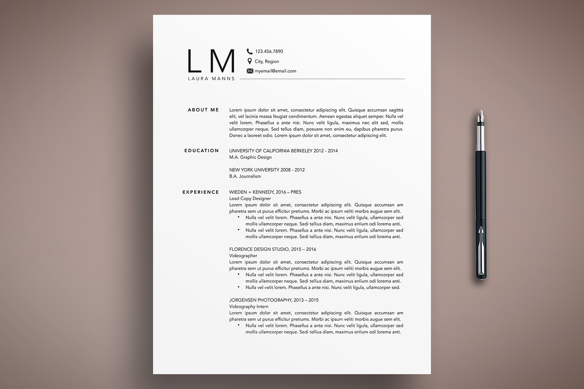 Professional Resume/CV Template, a Resume Template by The Creative Resume (Photo 1 of 8)