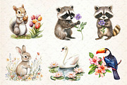 Vibrant Flowers Animals Clipart, an Illustration by Dream Creation (Thumbnail 2 of 6)
