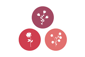 Three graphic floral cutout designs, an Object Illustration by okskukuruza