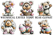 Whimsical Easter Teddy Bear Clipart, an Illustration by OK Design (Thumbnail 2 of 6)