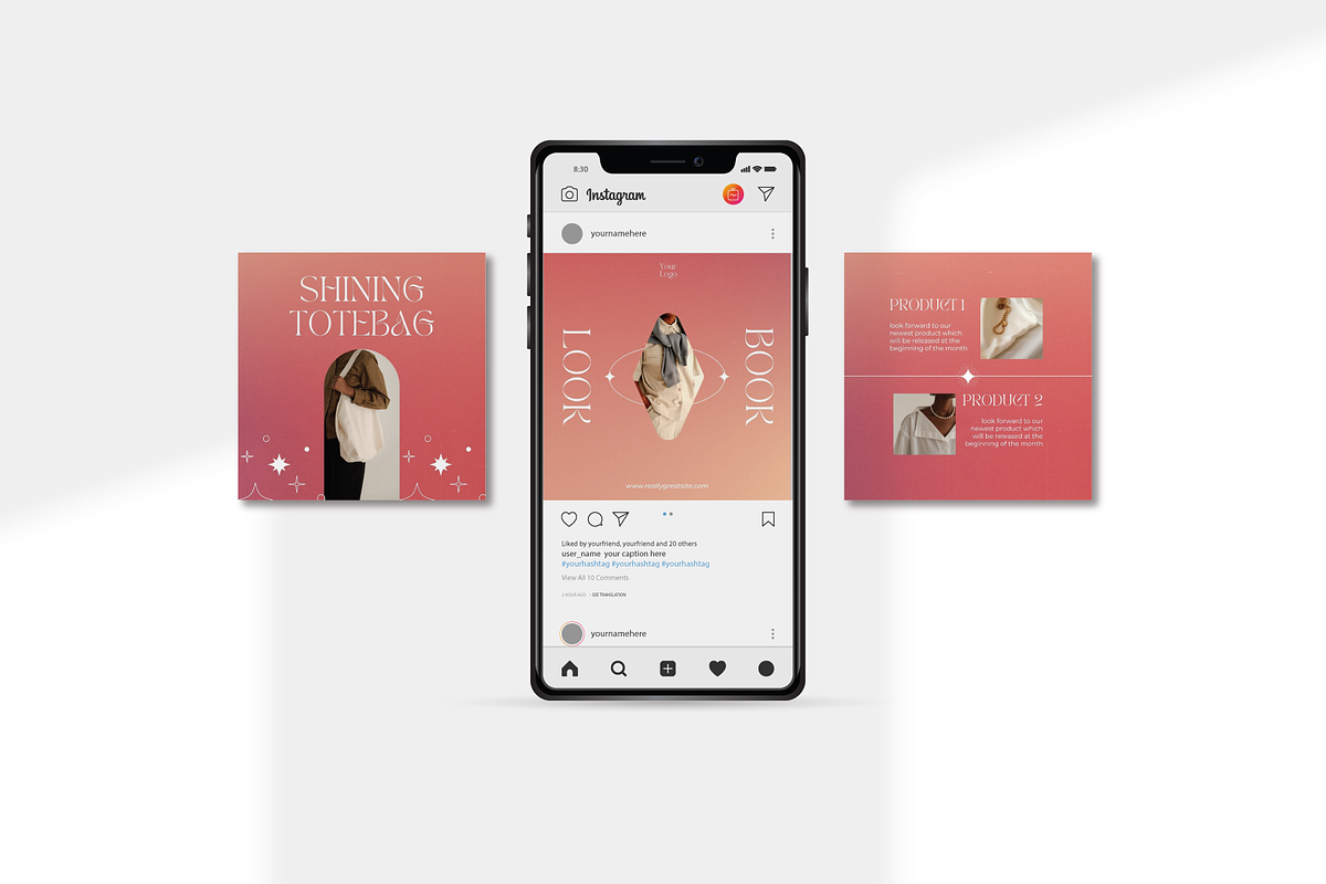 Ruby instagram template for canva, a Social Media Template by nyilstudio