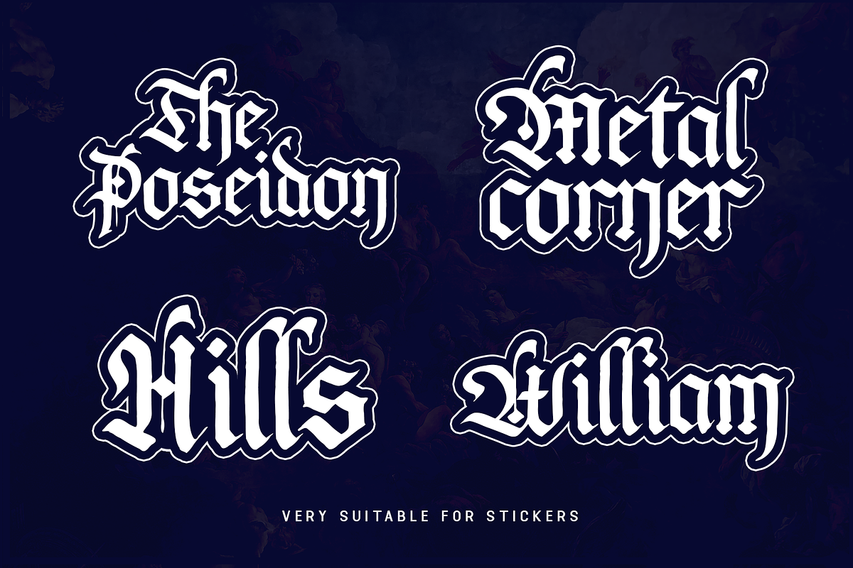 TheReal Kenarock-Modern Blackletter, a Blackletter Font by overlaytemplates (Photo 2 of 5)