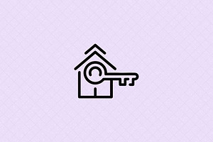 House Key Home Icon, an Object Illustration by Vectorium Studio