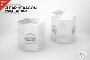 Clear Hexagon Twist Top Box Mockup, a Cups & Container Mockup by INCDesign (Thumbnail 1 of 6)