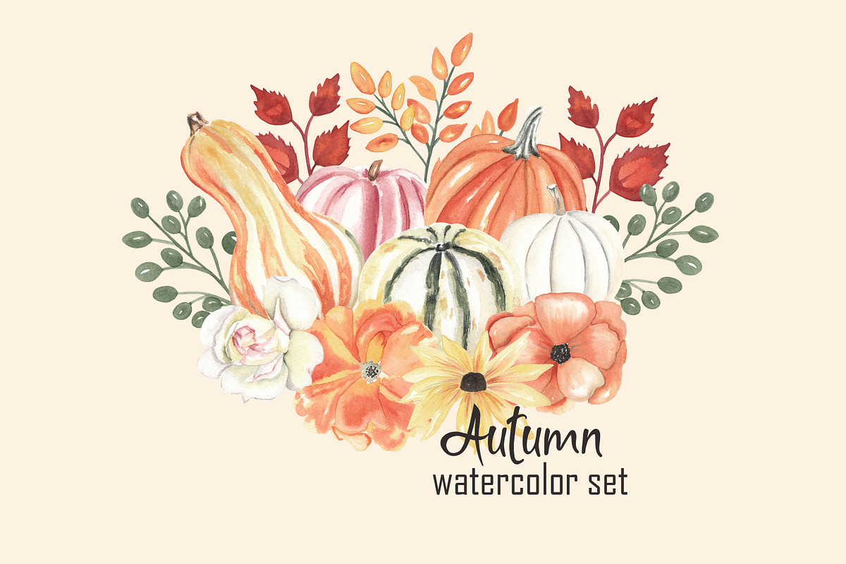 Autumn - watercolor set, a Decorative Illustration by Visual Animal (Photo 1 of 10)