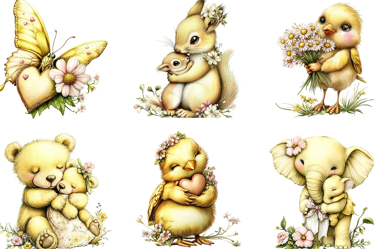 Whimsical Yellow Mother's Day, an Illustration by Designking (Photo 2 of 5)