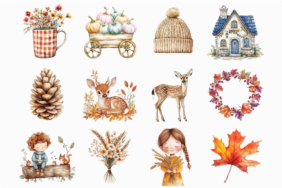 Pumpkin Spice Watercolor Clipart, an Illustration by Design Market (Photo 5 of 5)
