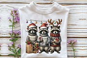Raccoon Elf Trio Christmas PNG, an Illustration by CraftArtStudio (Thumbnail 2 of 4)