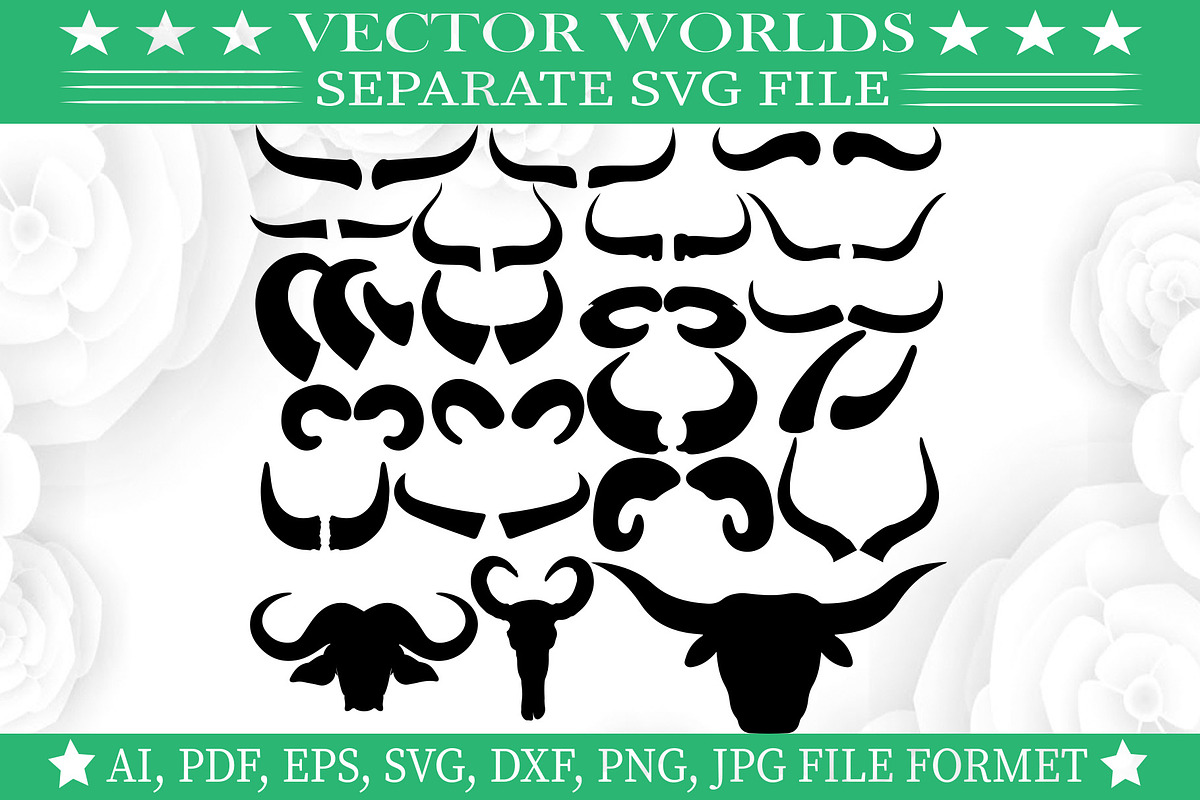 Buffalo horn Svg, Horn Svg, an Object Graphic by VectorWorlds