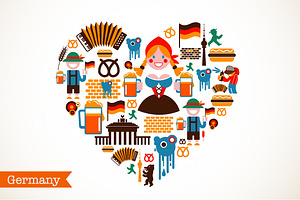 Germany Love, a Food Illustration by Marish