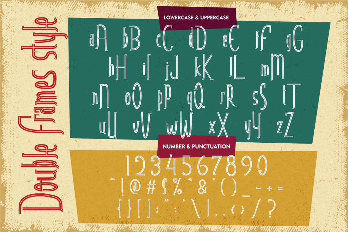 Double Frames - Display Font, a Font by PutraCetol Studio (Photo 4 of 11)
