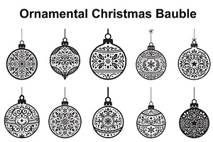 Festive Filigree Bauble Silhouette
