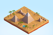Cartoon Low Poly Egipt Piramids, an Architecture 3D Model by Anton Moek (Thumbnail 2 of 8)