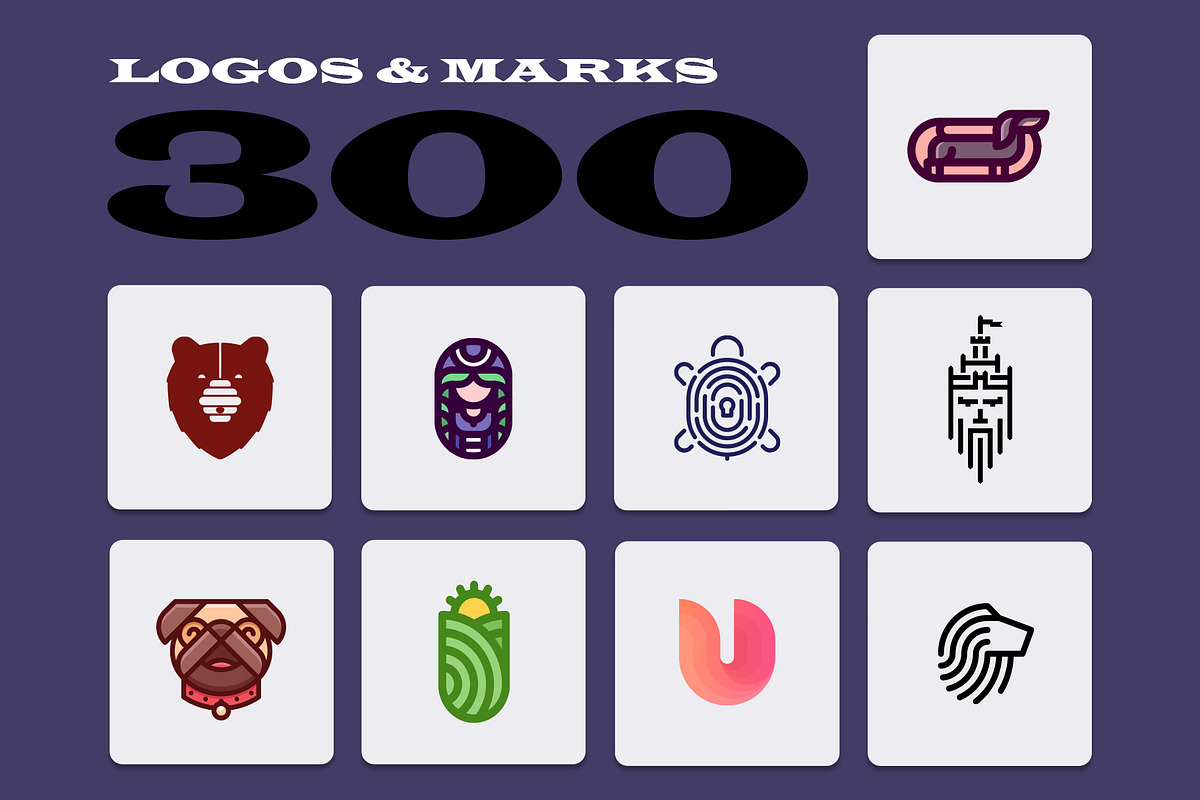 300 Logos & Marks Bundle, a Branding & Logo Template by Last Spark (Photo 1 of 6)
