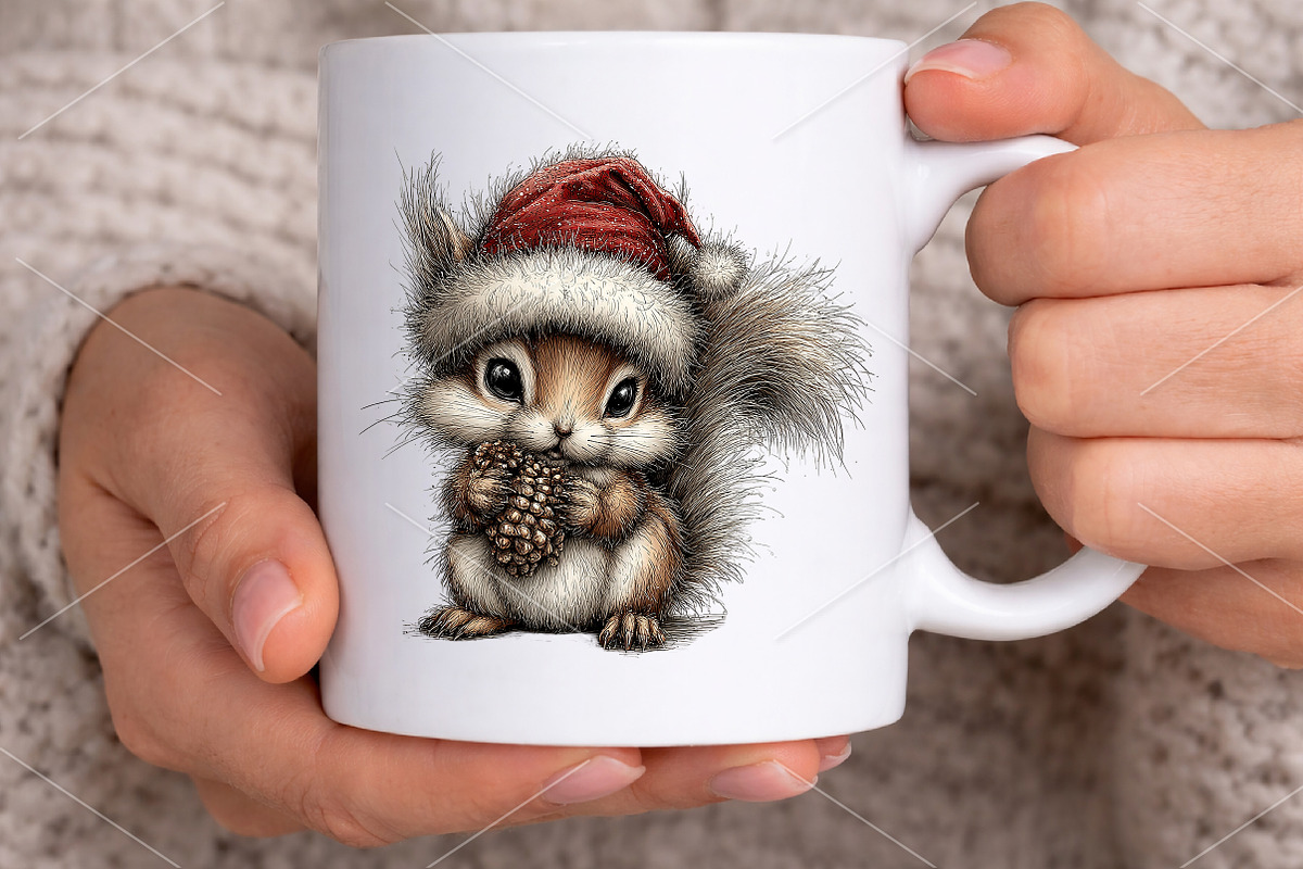 Whimsical Christmas Animals Clipart, a Seasonal Illustration by Canvas Craft (Photo 6 of 7)