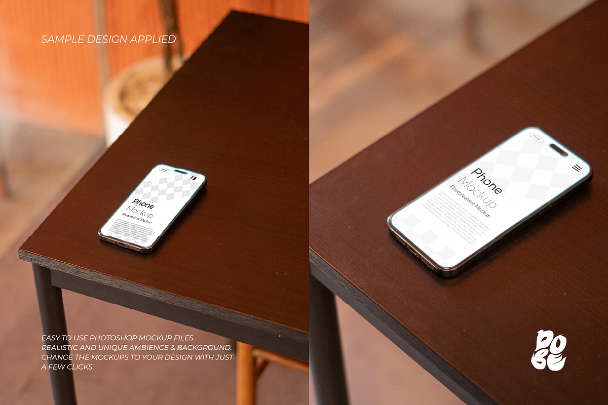 Phone Desk Mockup Set - Vol 1, an iPhone Mockup by DOBE Studio (Photo 2 of 4)