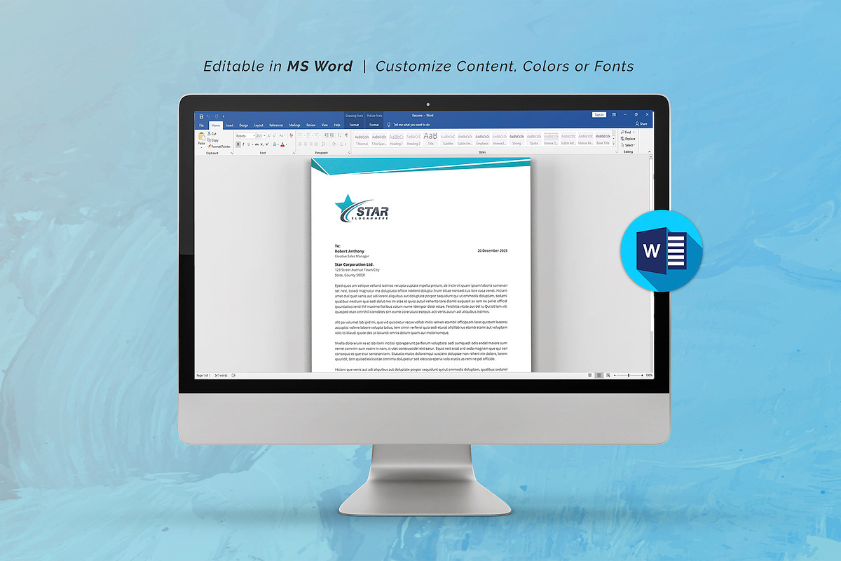 Letterhead Template, a Stationery Template by DesignDevisers (Photo 9 of 10)