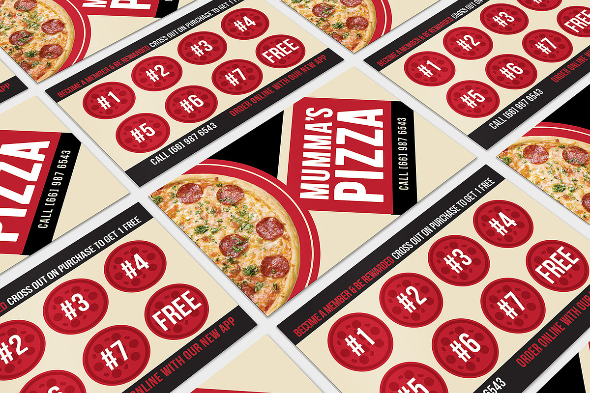 Pizza Restaurant Loyalty Card, a Business Card Template by BrandPacks (Photo 4 of 4)