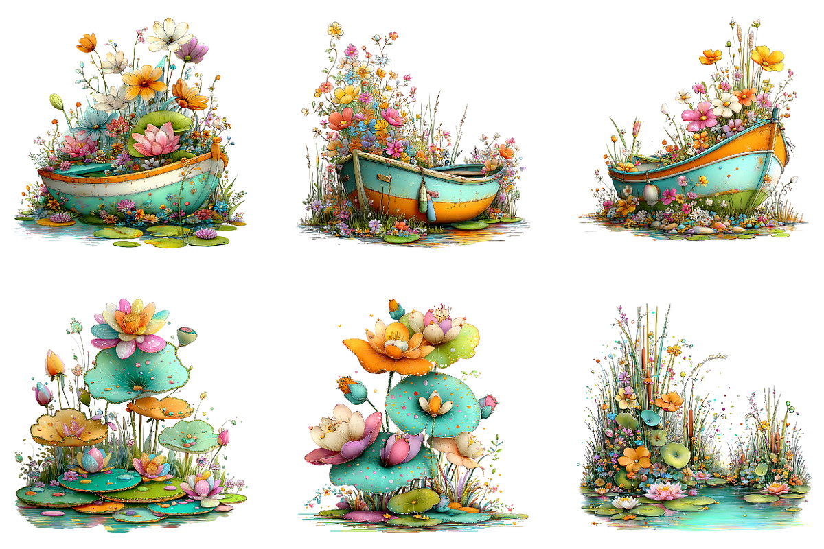Lake Scene Nature Landscape, a Seasonal Illustration by CreationArt (Photo 4 of 6)