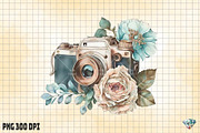 Watercolor Retro Flower Camera, an Illustration by Gemstone (Thumbnail 5 of 6)
