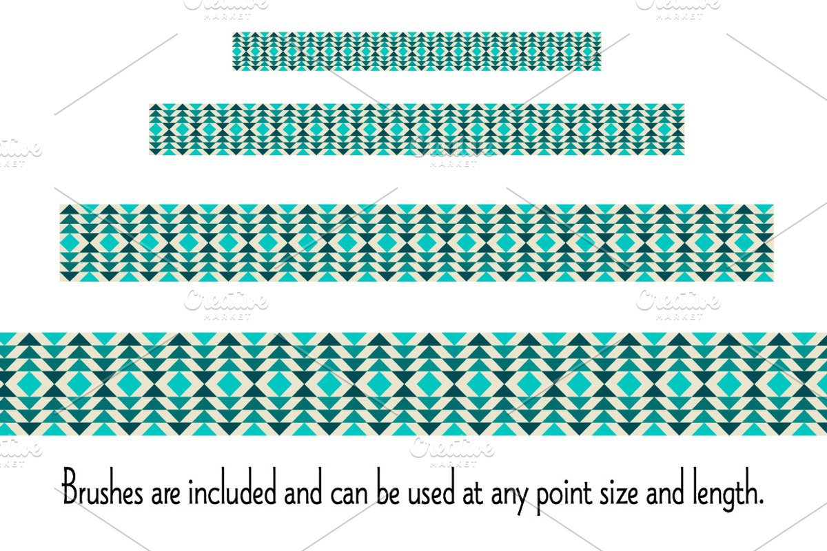 Blue Southwestern Border Patterns, a Brush Add-On by Melissa Held Designs (Photo 2 of 3)