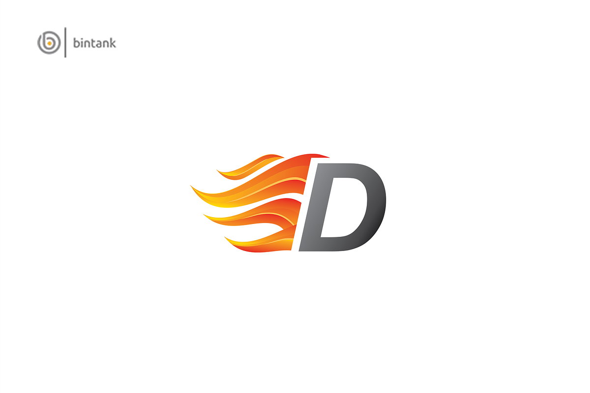 D Letter - Fire Flame Logo, a Branding & Logo Template by Bintank Studio