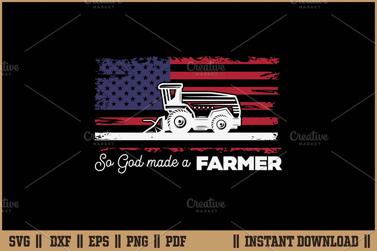So God Made A Farmer Rustic Farm SVG, an Illustration by Handy Arts Studio (Photo 1 of 3)