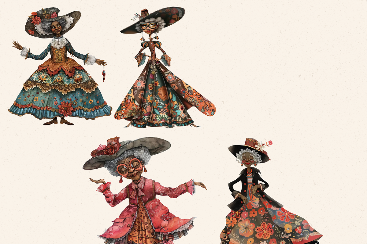 SASSY VICTORIAN OLD LADY CLIPART, a Person Illustration by Daring Digies (Photo 5 of 7)