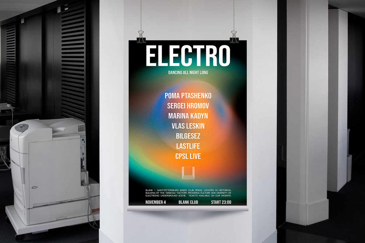 Techno/house party flyer template, a Flyer Template by MAcherry design studio (Photo 2 of 2)