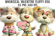 Whimsical Valentine Fluffy Dog PNG, an Illustration by CraftArtStudio (Thumbnail 1 of 6)