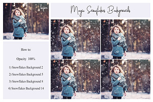 35 Magic Snowflakes PNG Overlays