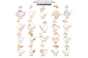 Silly Goose Spring Watercolor, an Illustration by CharmClipArt (Thumbnail 3 of 9)