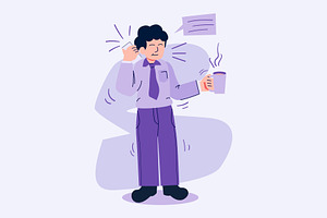 Businessman Calling and Relaxing, a Person Illustration by Ahmad_Studio