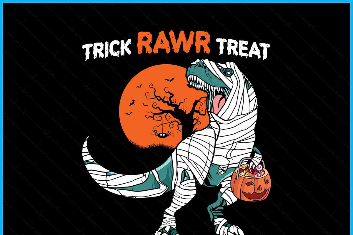 Trick Rawr Treat Dinosaur SVG, an Object Graphic by Creativeusart (Photo 2 of 4)