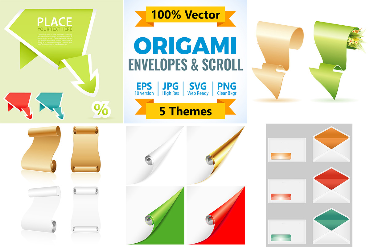 Paper Origami Arrow, Envelopes, a Decorative Illustration by TAlex (Photo 1 of 7)