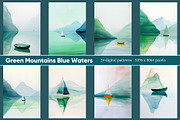 Green Mountains Illustrations, a Decorative Illustration by Housui Patterns (Thumbnail 4 of 6)