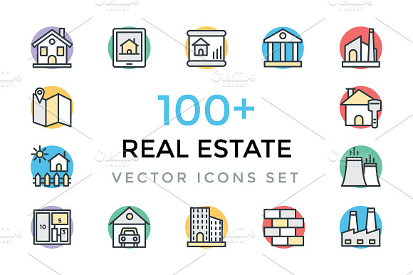 100 Real Estate Vector Icons