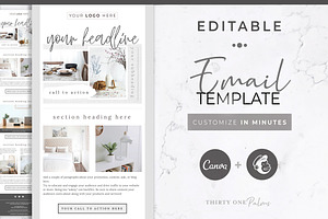 Canva & Mailchimp Template | Linen