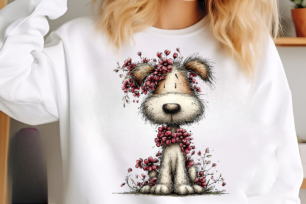 Whimsical spring dogs clipart png, an Illustration by SinaCreation