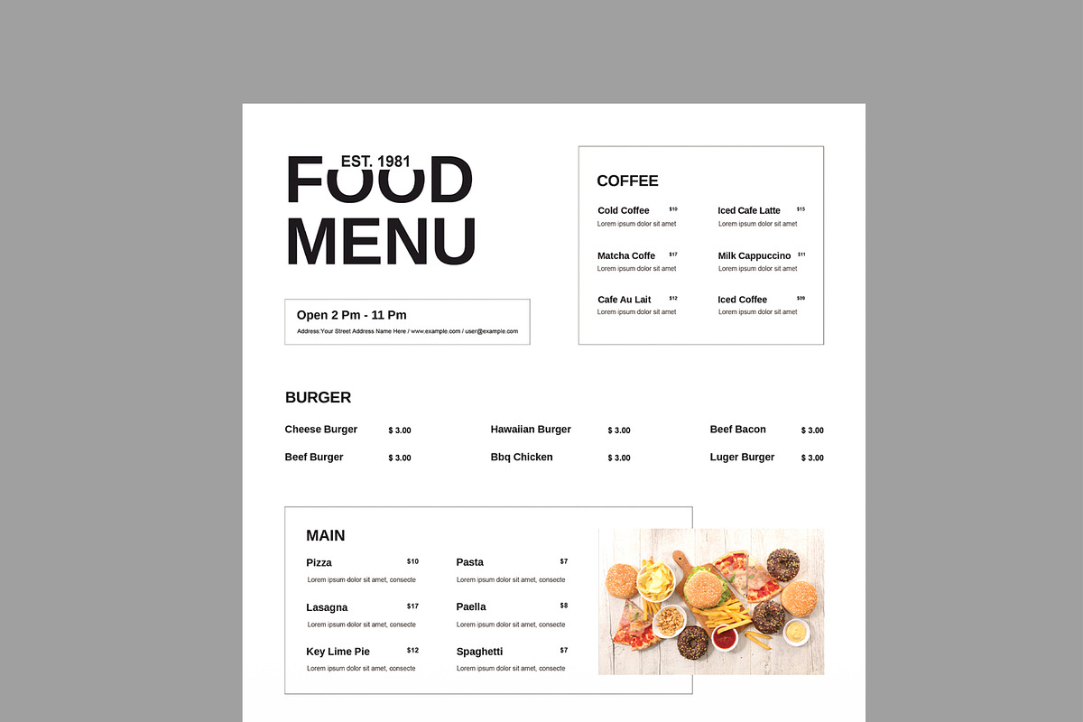 Modern Restaurant Menu Design preview 4