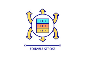 Sharing digital information RGB, an Outline Icon by IMG Visuals
